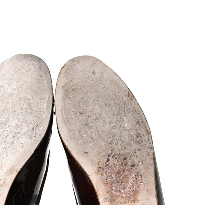 Chanel Patent Tortoise CC Cap Toe Ballerina Flats 38 Brown 9 of 12