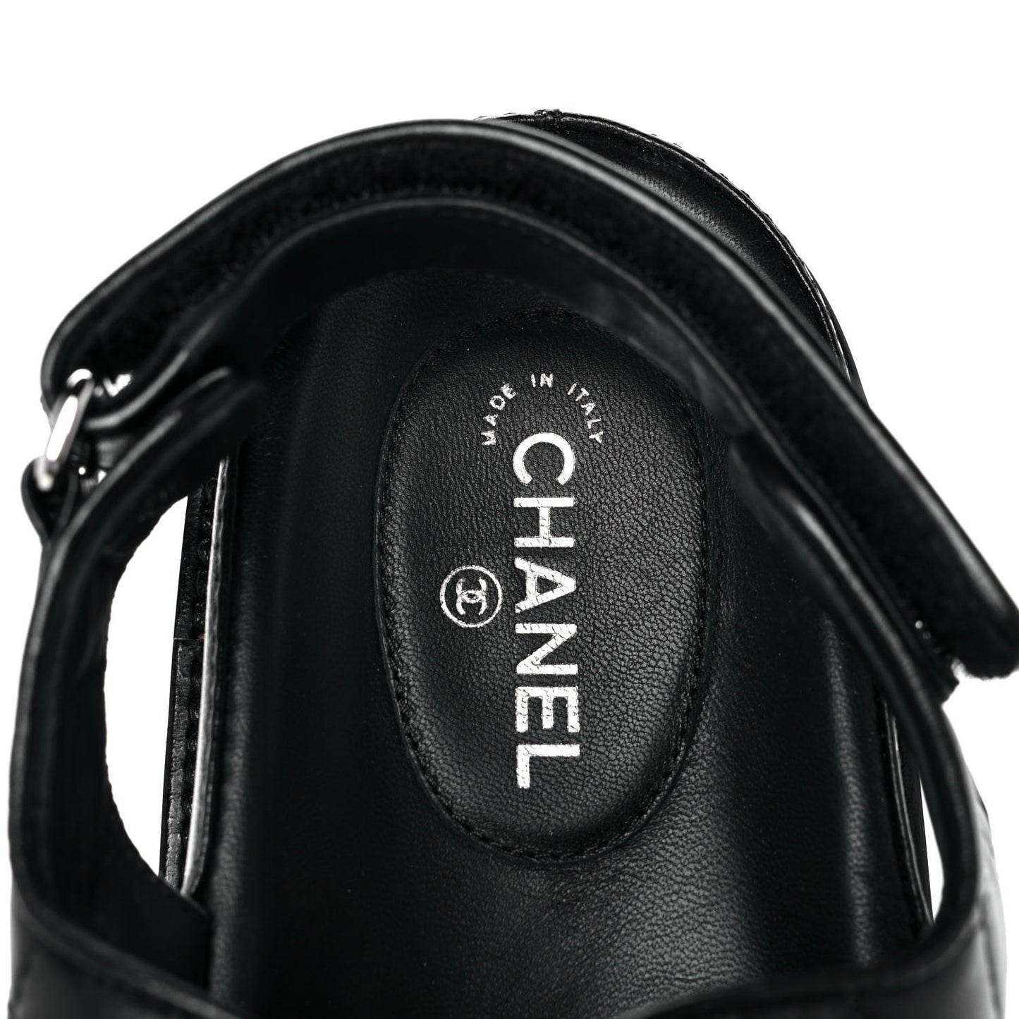 Lambskin Velcro Dad Sandals 37.5 Black