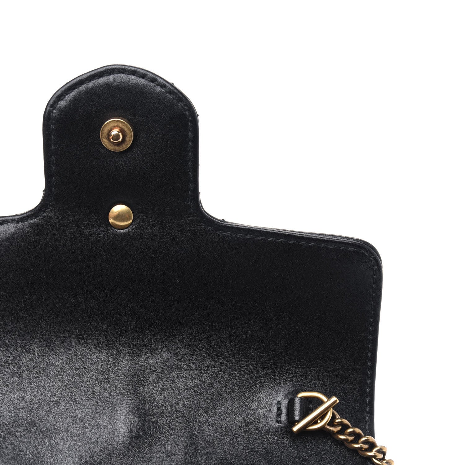 Gucci Calfskin Matelasse Super Mini GG Marmont Shoulder Bag Black 8 of 16