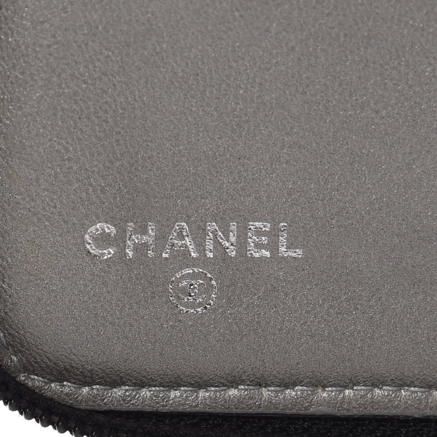 Chanel Lambskin Camellia Embossed Zip Around Organizer Wallet Black 7 of 10