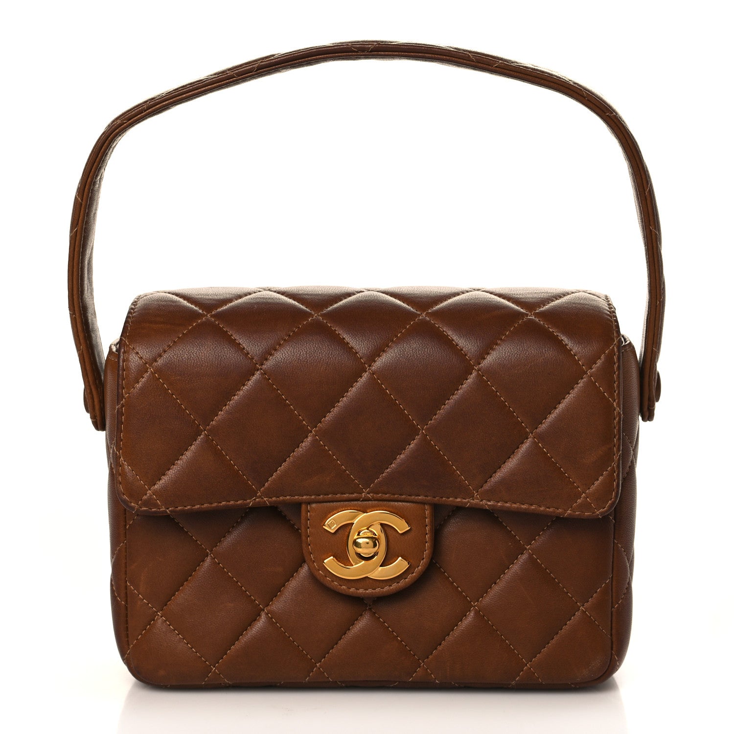 Chanel Lambskin Quilted Flap Bag Brown 1 of 8