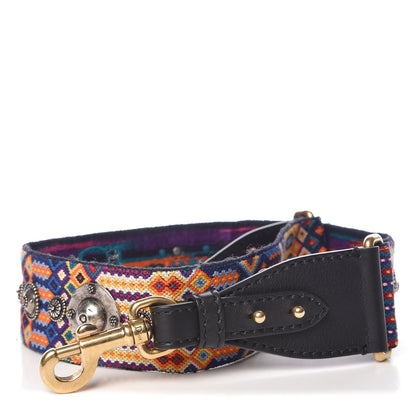 Christian Dior Canvas Embroidered Studded Mexico Shoulder Strap Multicolor 1 of 5