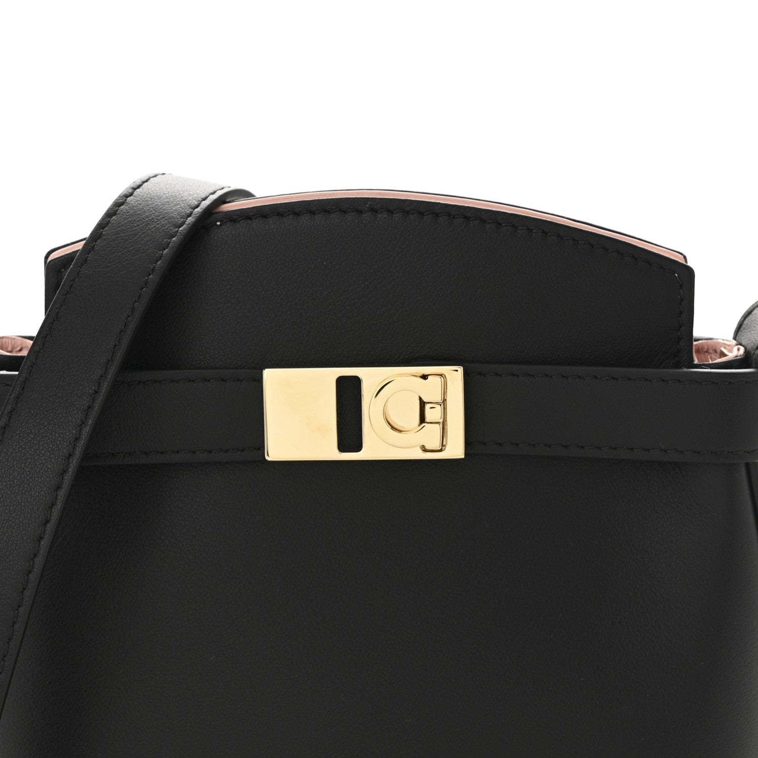 Salvatore Ferragamo Calfskin Hug Two Tone Smartphone Holder Black Nylund Pink 7 of 9