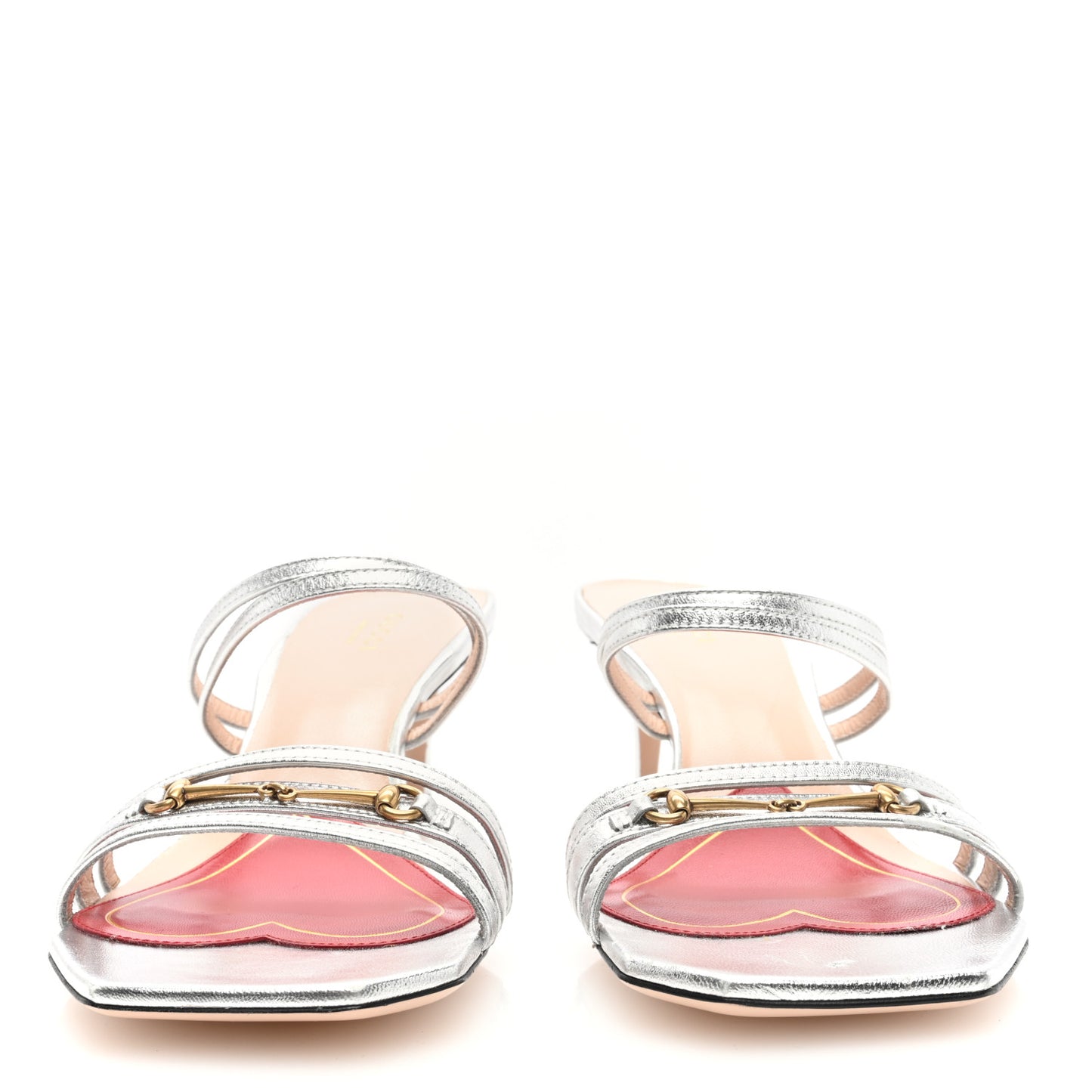 Metallic Nappa Victoria Strappy Horsebit Sandals 40 Silver
