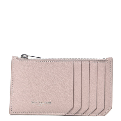 Saint Laurent Grained Calfskin 5 Fragments Zip Pouch Card Holder Pale Pink 1 of 6