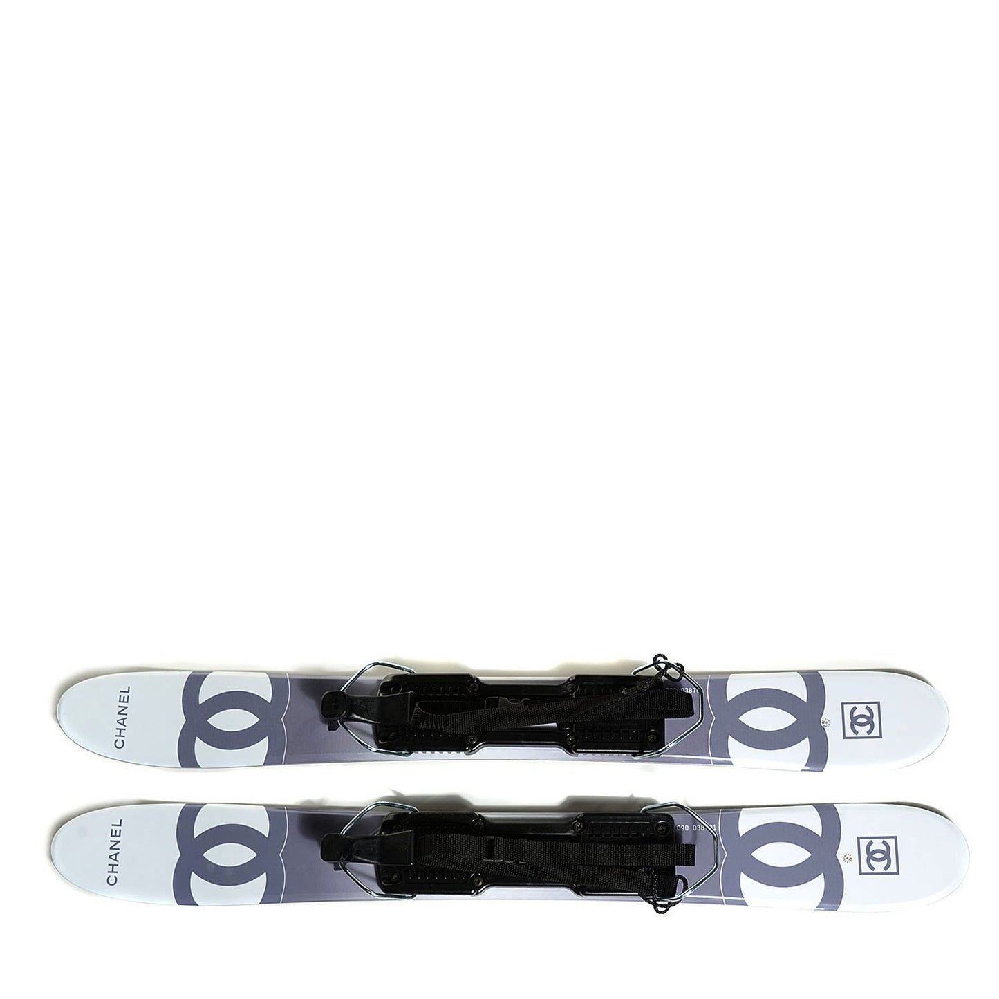 Snow Skis With Case White Grey