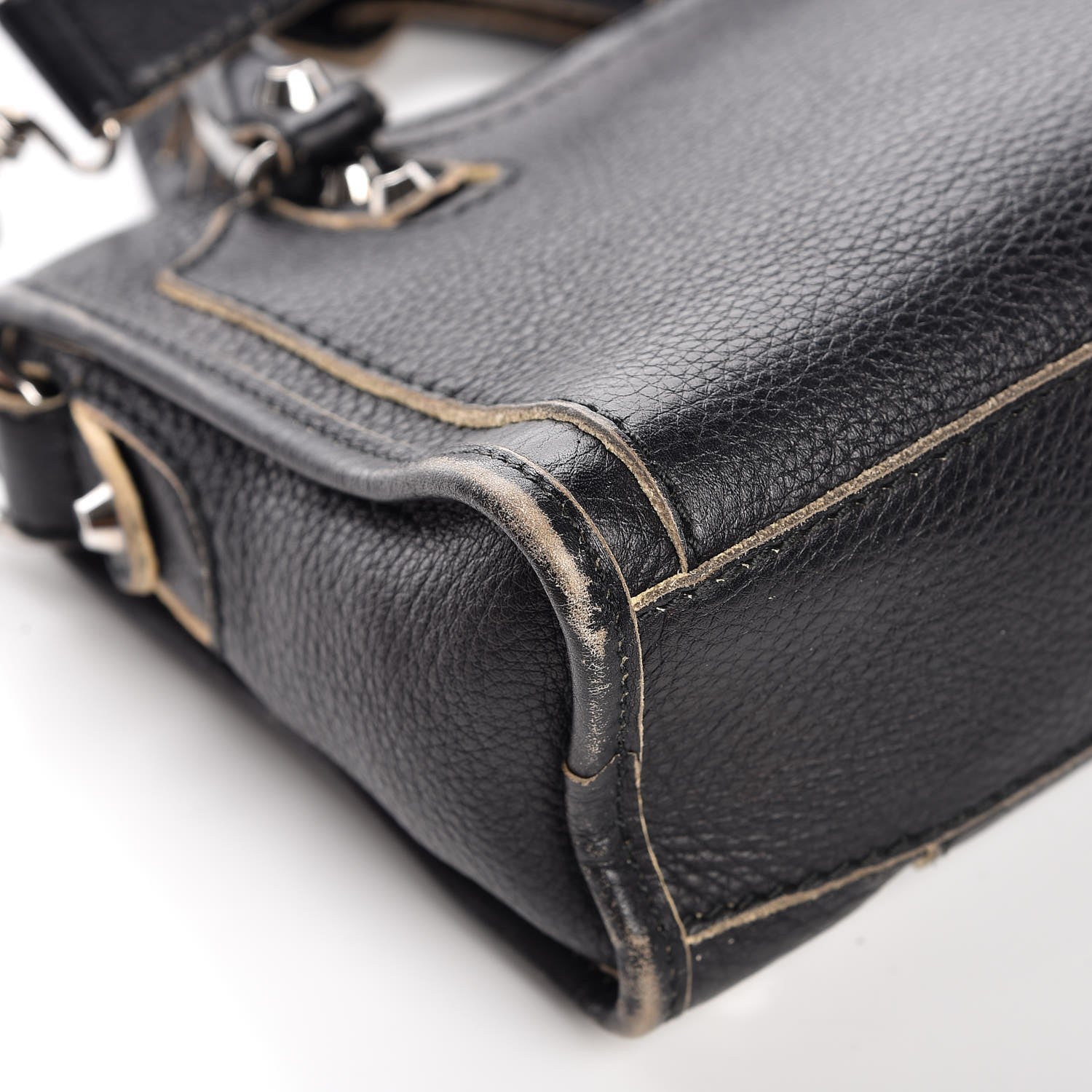 Balenciaga Supple Grained Calfskin Classic Silver Hardware Highlight Mini City Black 17 of 18