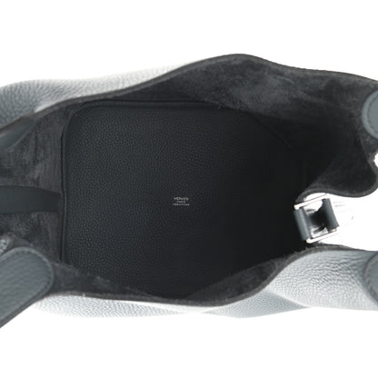 Hermes Taurillon Clemence Picotin Lock 26 GM Bleu Ocean 5 of 12