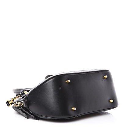 Burberry Bridle Calfskin House Check Small Orchard Bowling Bag Black 4 of 20