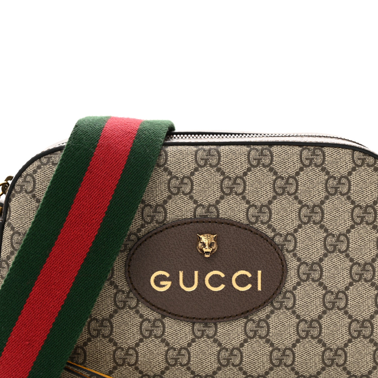 Gucci GG Supreme Monogram Web Neo Vintage Shoulder Bag Beige New Acero Crop 8 of 14