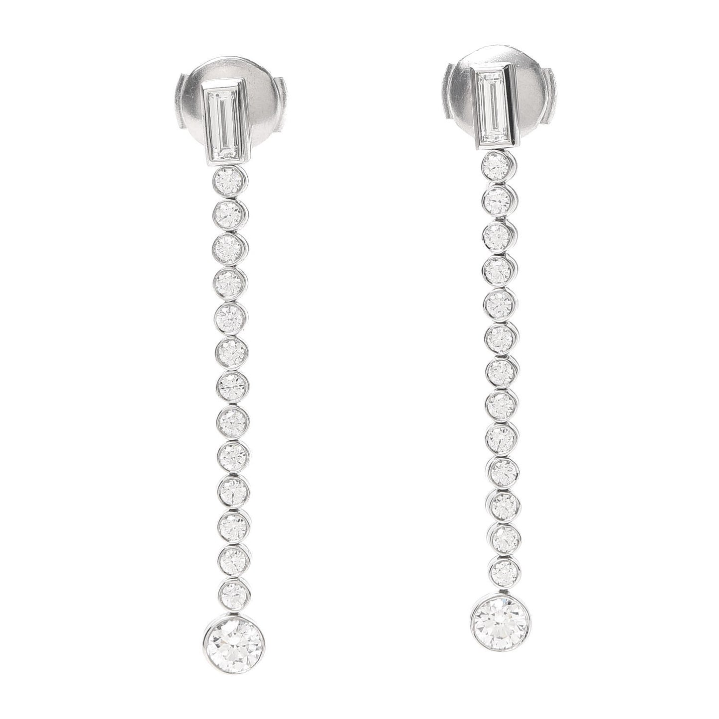 Platinum Diamond Jazz Single Drop Earrings