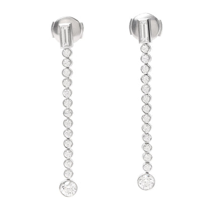 Tiffany Platinum Diamond Jazz Single Drop Earrings 1 of 5