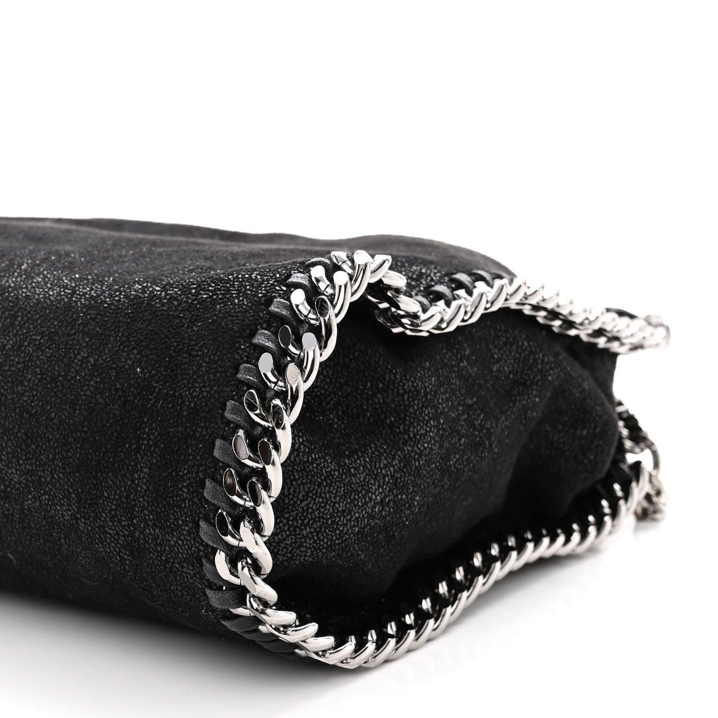 Shaggy Deer Mini Falabella Fold Over Tote Black