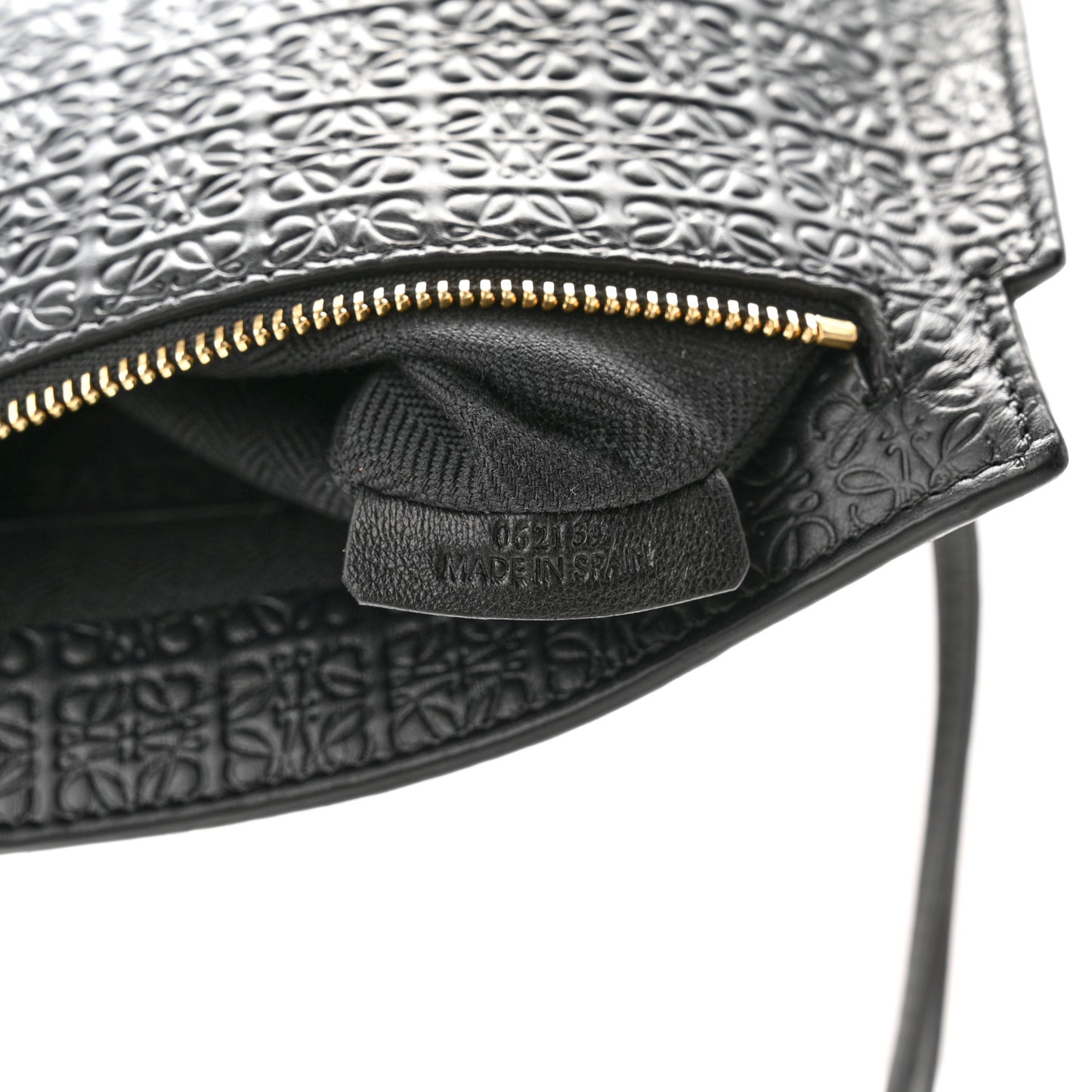 Calfskin Embossed Mini Repeat T Pouch Black