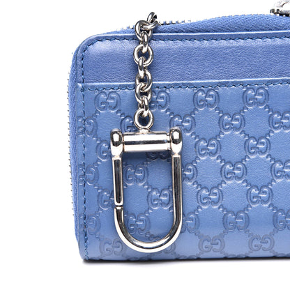 Gucci Microguccissima Zip Around Key Ring Coin Purse Mineral Blue 11 of 11