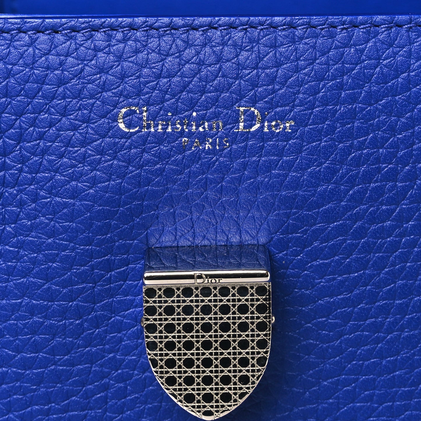 Grained Calfskin Medium Diorever Flap Blue