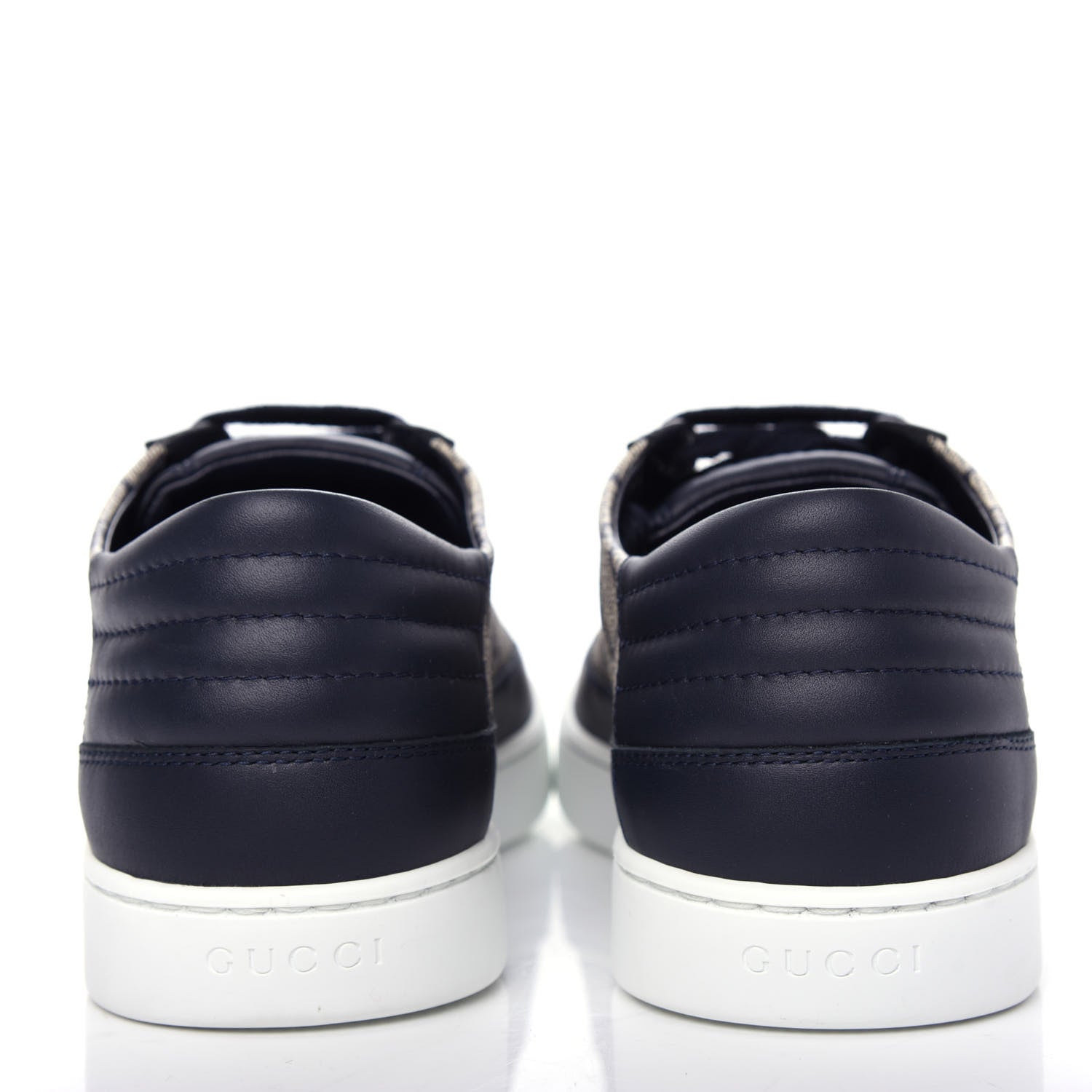 Gucci GG Supreme Monogram Calfskin Mens Low Top Sneakers 9.5 Blue Beige 7 of 11