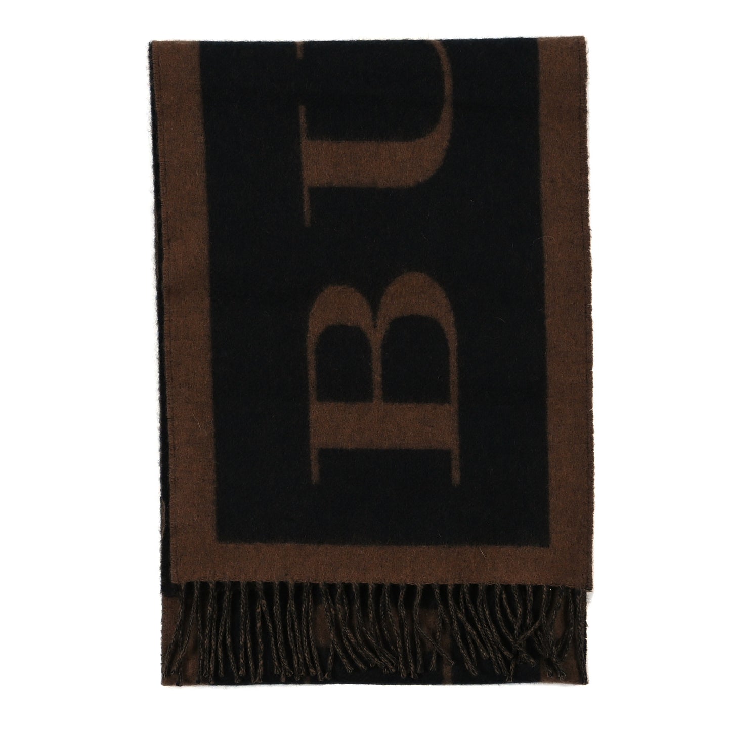Wool Cashmere Logo Scarf Camel