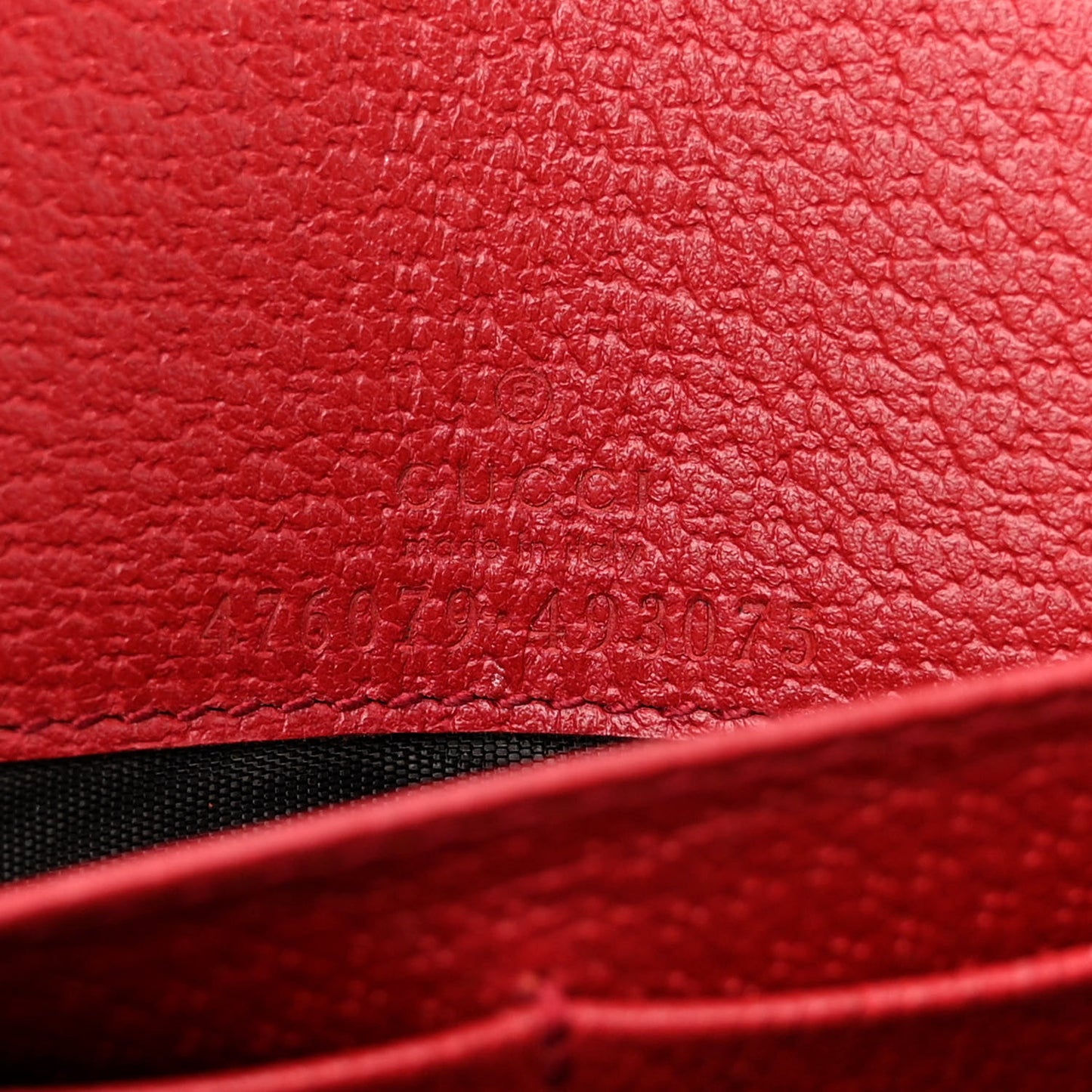 GG Supreme Monogram Web Queen Margaret Chain Wallet Red