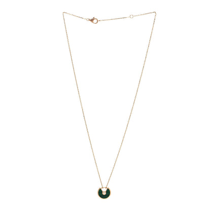 Cartier 18K Pink Gold Diamond Malachite XS Amulette de Cartier Pendant Necklace 3 of 6