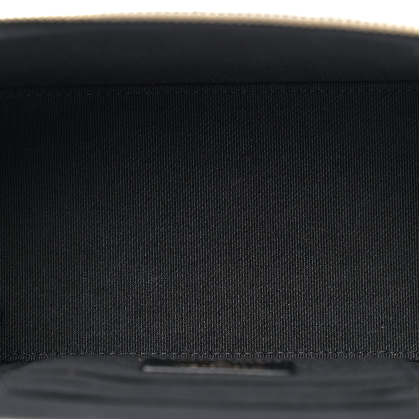 Lambskin Quilted Small Top Handle Vanity Case With Chain Black