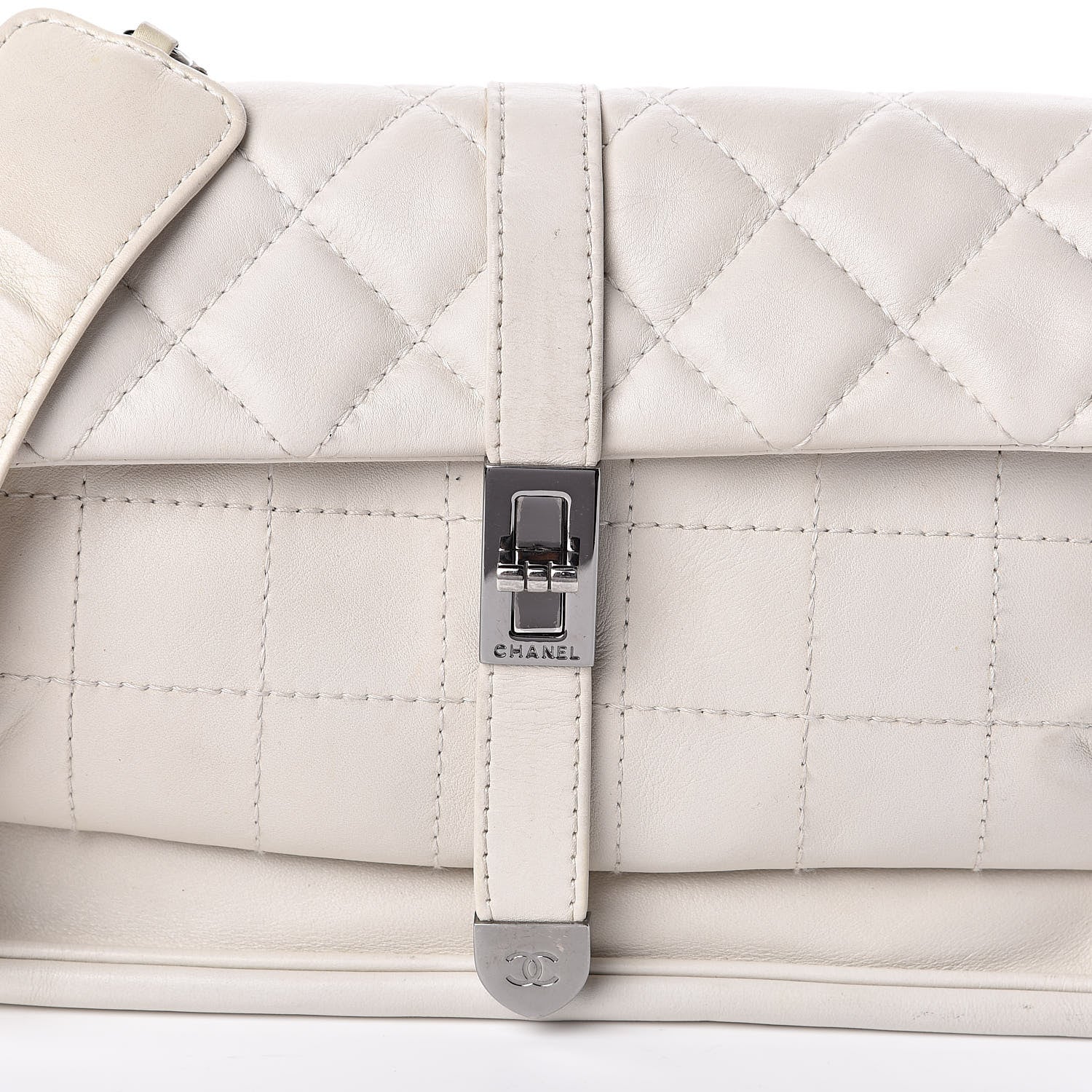 Chanel Lambskin Quilted Accordion Mademoiselle Flap White 13 of 13
