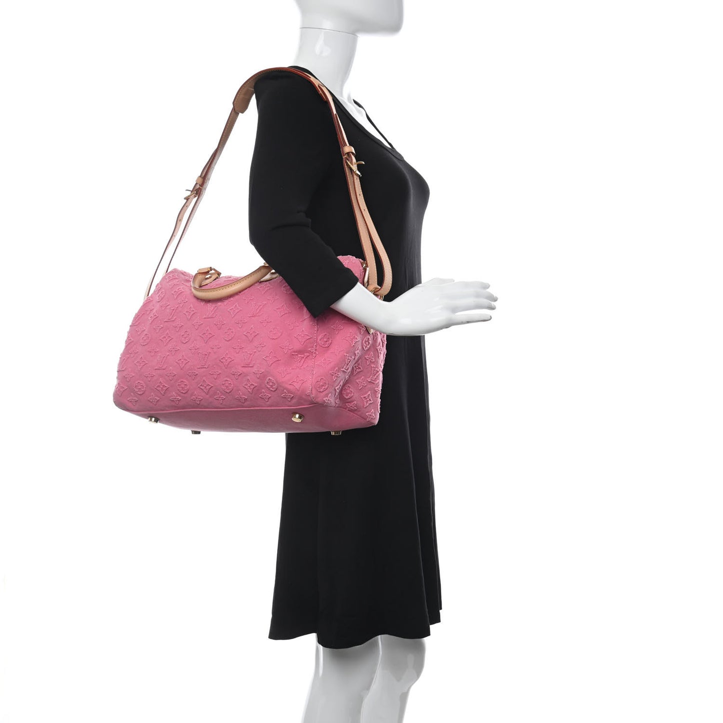 Denim Monogram Stone Speedy Bandouliere 35 Rose