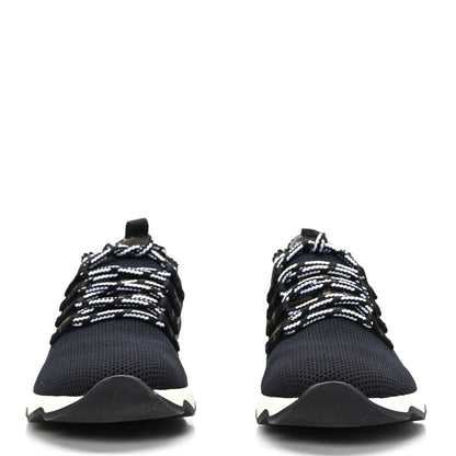 Fendi Stretch Knit Jacquard FF Lace-Up Sock Sneakers 38 Tobacco Black 2 of 6