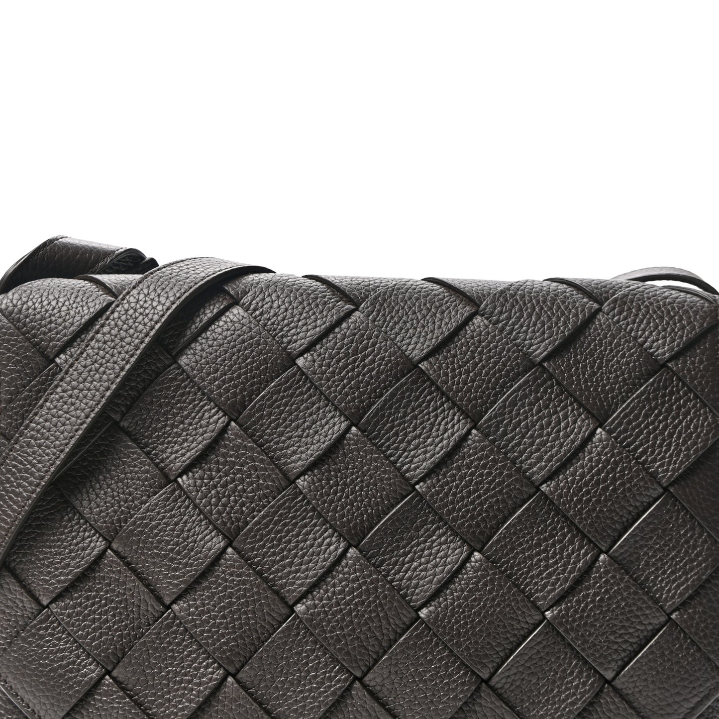 Grained Calfskin Intreccio Large Diago Crossbody Bag Fondant
