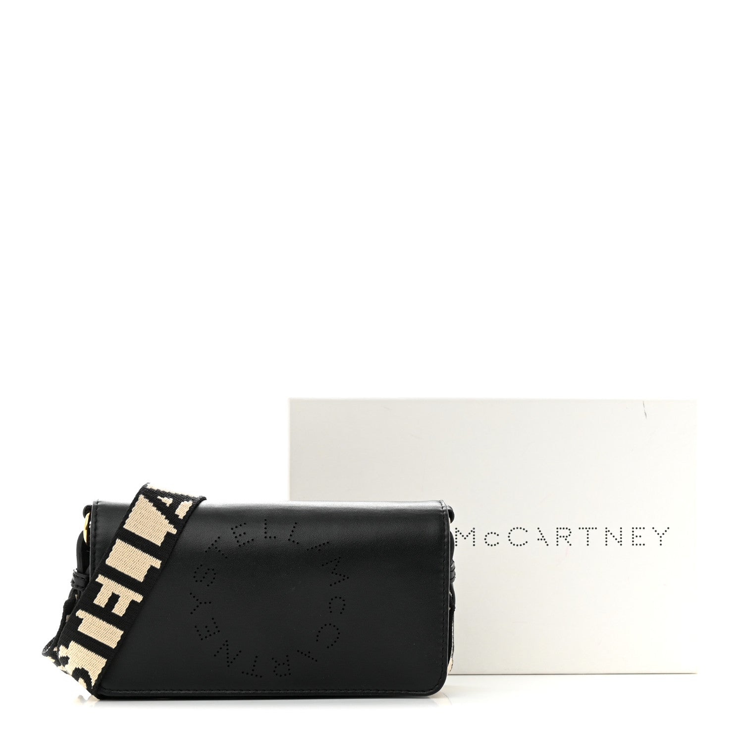 Stella McCartney Eco Alter Nappa Perforated Logo Mini Crossbody Bag Black 12 of 12