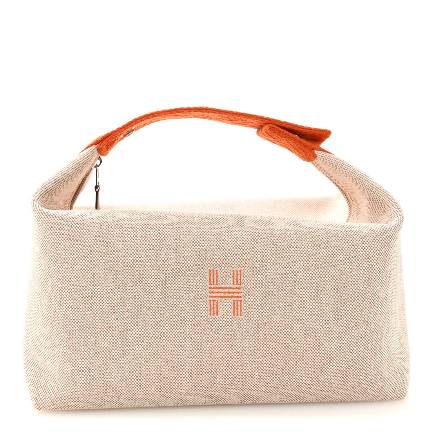Hermes Canvas Large Bride-A-Brac Pouch Natural Orange 1 of 9