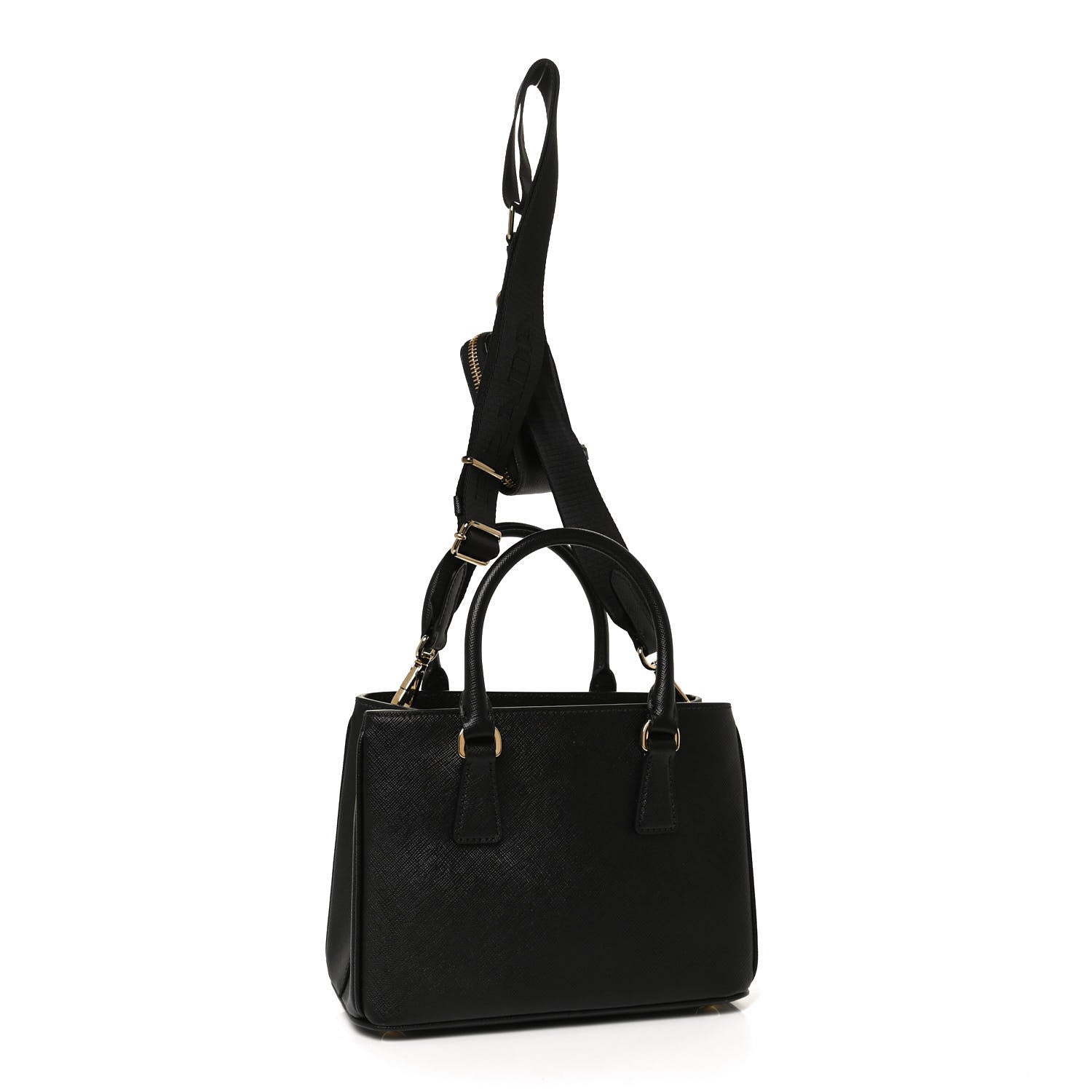 Prada Saffiano Lux Micro Galleria Shoulder Bag Black 3 of 12