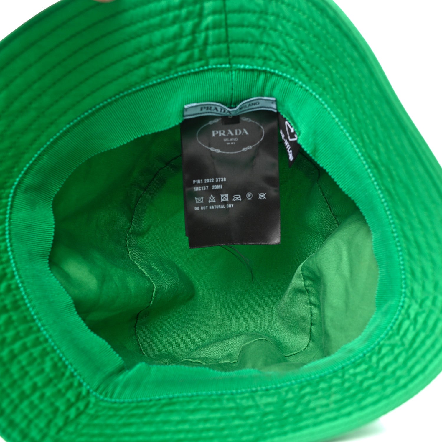 Prada Re-Nylon Triangle Womens Bucket Hat S Menta 1320048
