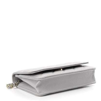 Chanel Caviar Quilted Wallet On Chain WOC Grey 4 of 10