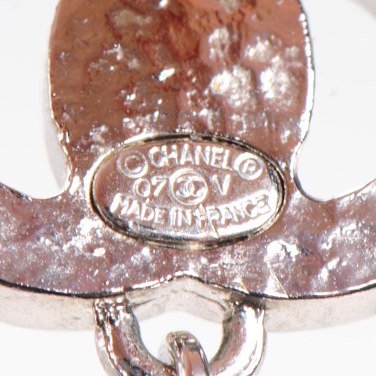 Chanel Pearl CC Drop Earrings Silver 4 of 4