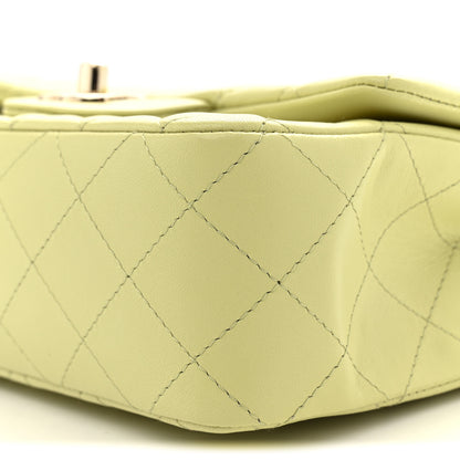 Chanel Lambskin Quilted Mini Rectangular Flap Light Green 10 of 11