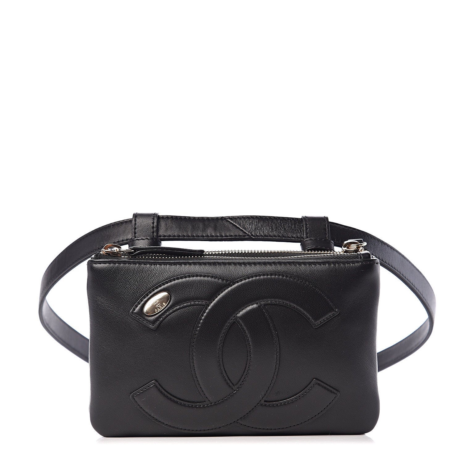 Chanel Lambskin CC Mania Waist Belt Bag Black 1 of 9