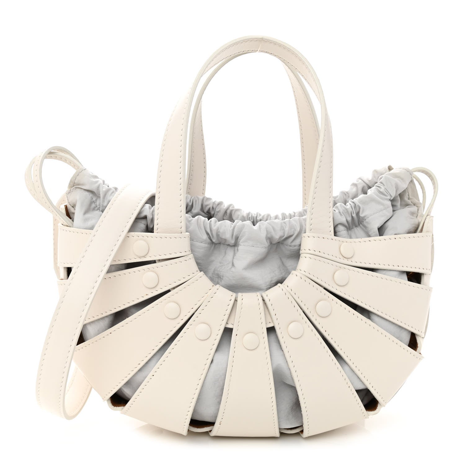 Bottega Veneta French Calfskin Small Shell White Frost 1 of 10