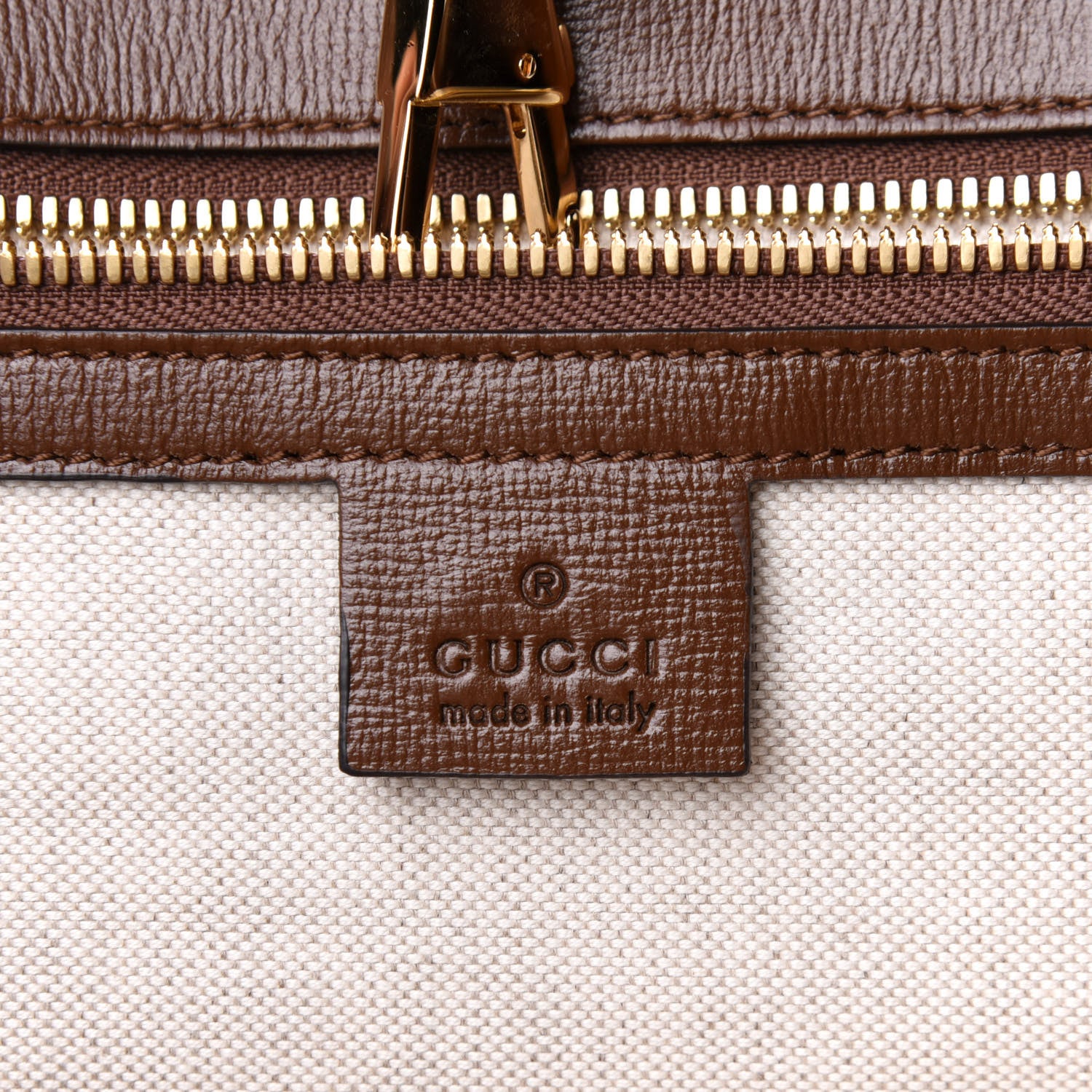 Gucci GG Supreme Monogram Fake/Not Large Retro Interlocking G Tote Bag Beige Brown Sugar 6 of 11