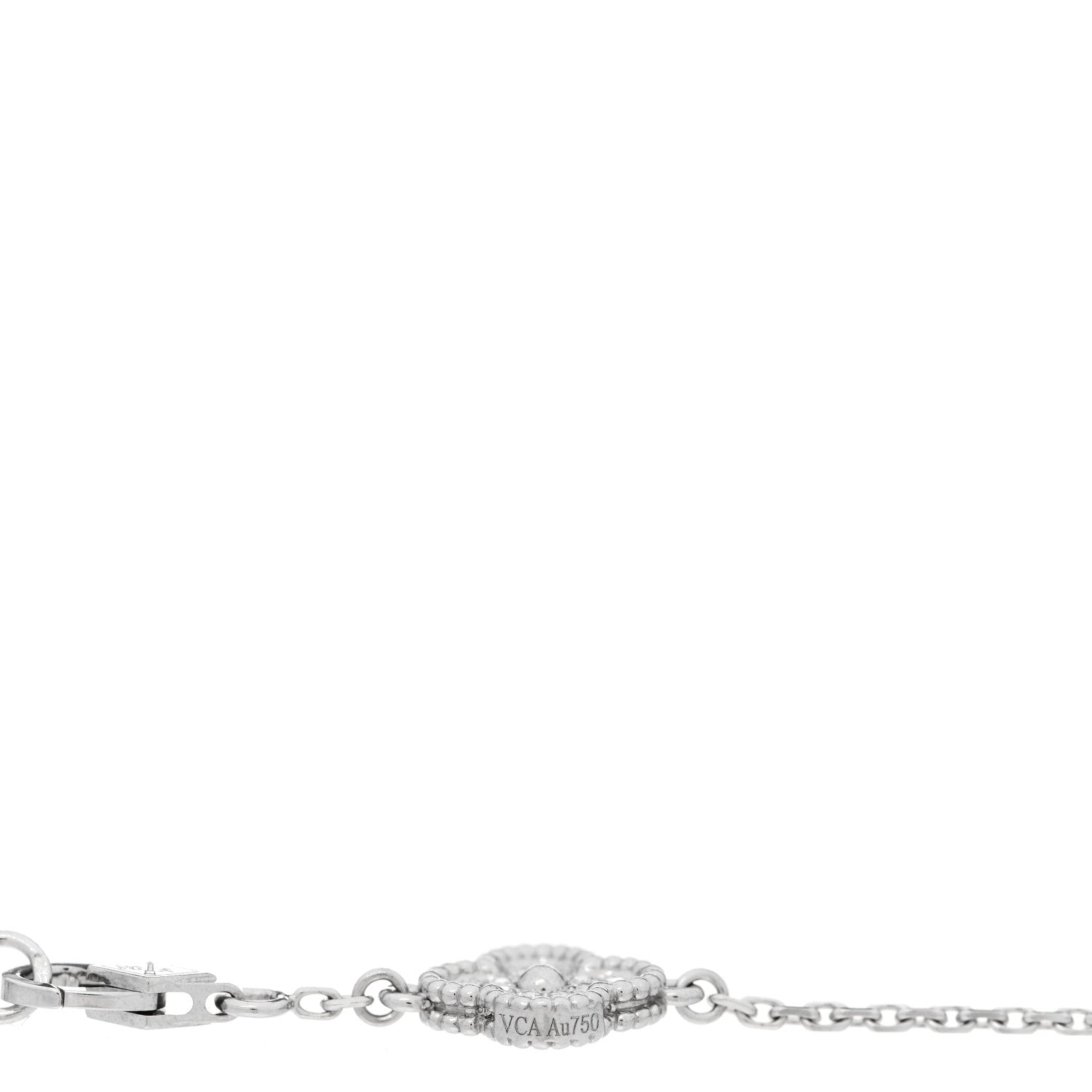 Van Cleef & Arpels 18K White Gold Diamond 6 Motifs Sweet Alhambra Bracelet 3 of 5