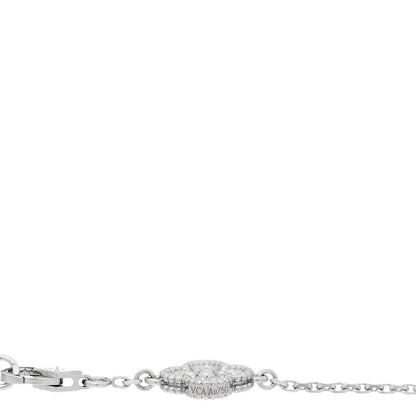 Van Cleef & Arpels 18K White Gold Diamond 6 Motifs Sweet Alhambra Bracelet 3 of 5