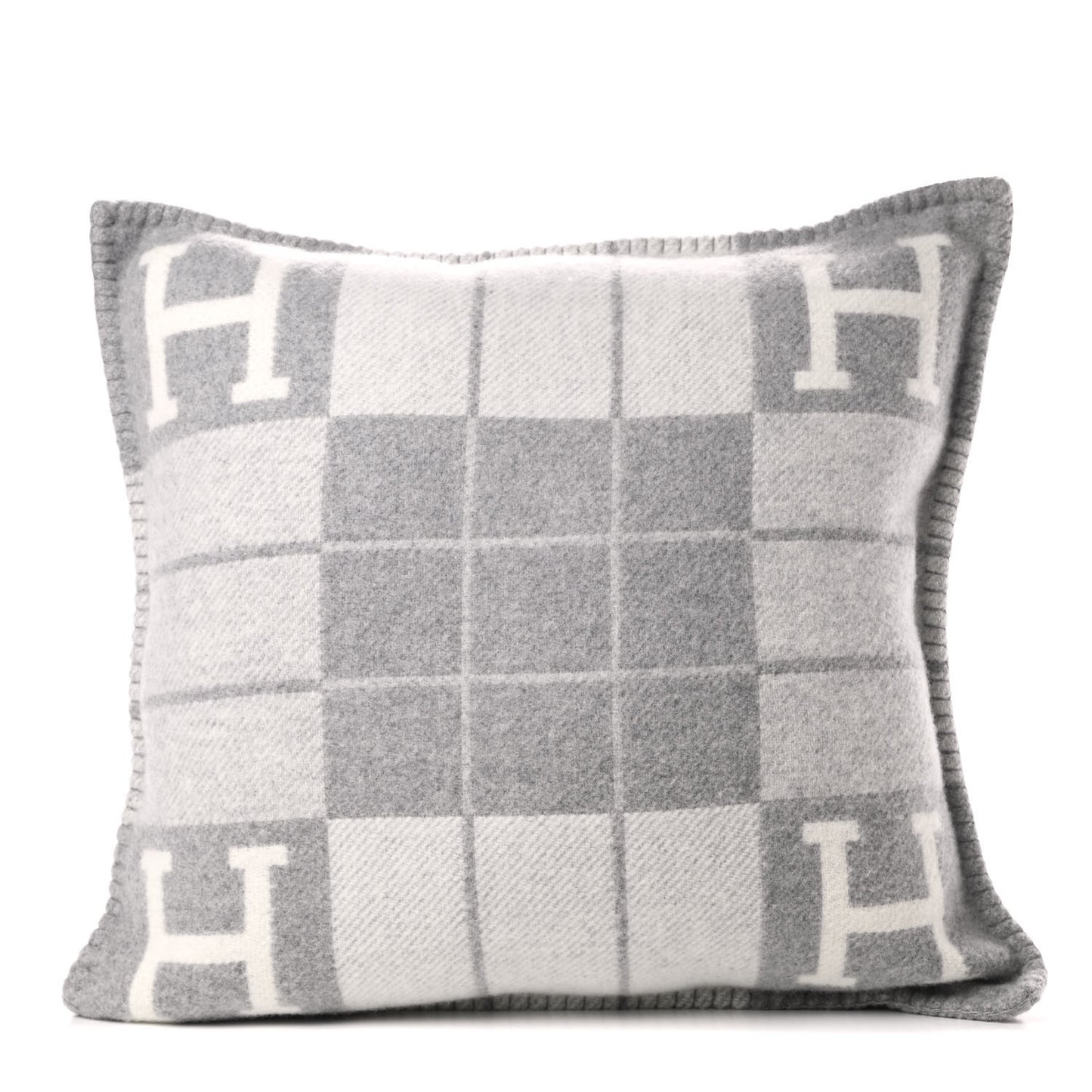 Wool Cashmere Avalon III Pillow PM Ecru Gris Clair