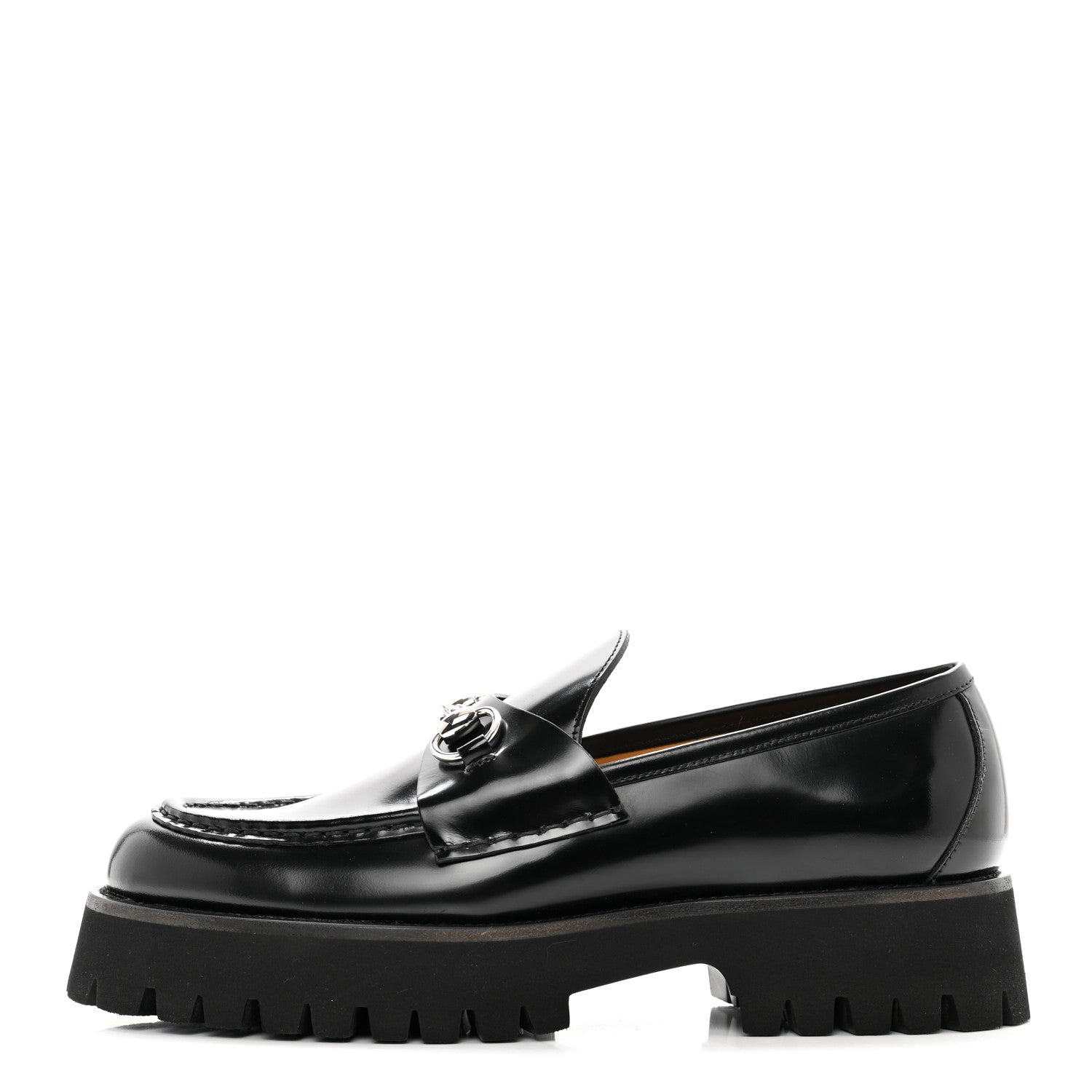 Gucci Cordovan Lux Womens Horsebit 45mm Platform Loafers 41 Black 1 of 9
