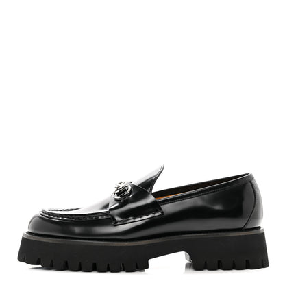 Gucci Cordovan Lux Womens Horsebit 45mm Platform Loafers 41 Black 1 of 9