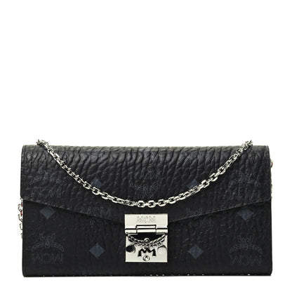 MCM Visetos Large Patricia Wallet On Chain Black Red 2 of 6