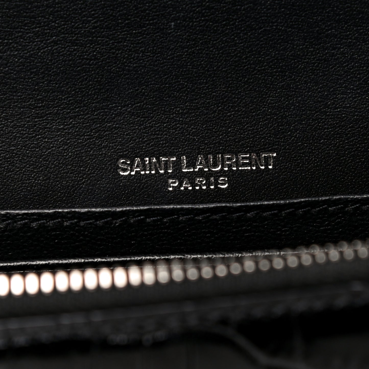 Calfskin Crocodile Embossed Monogram Kate Belt Bag Black