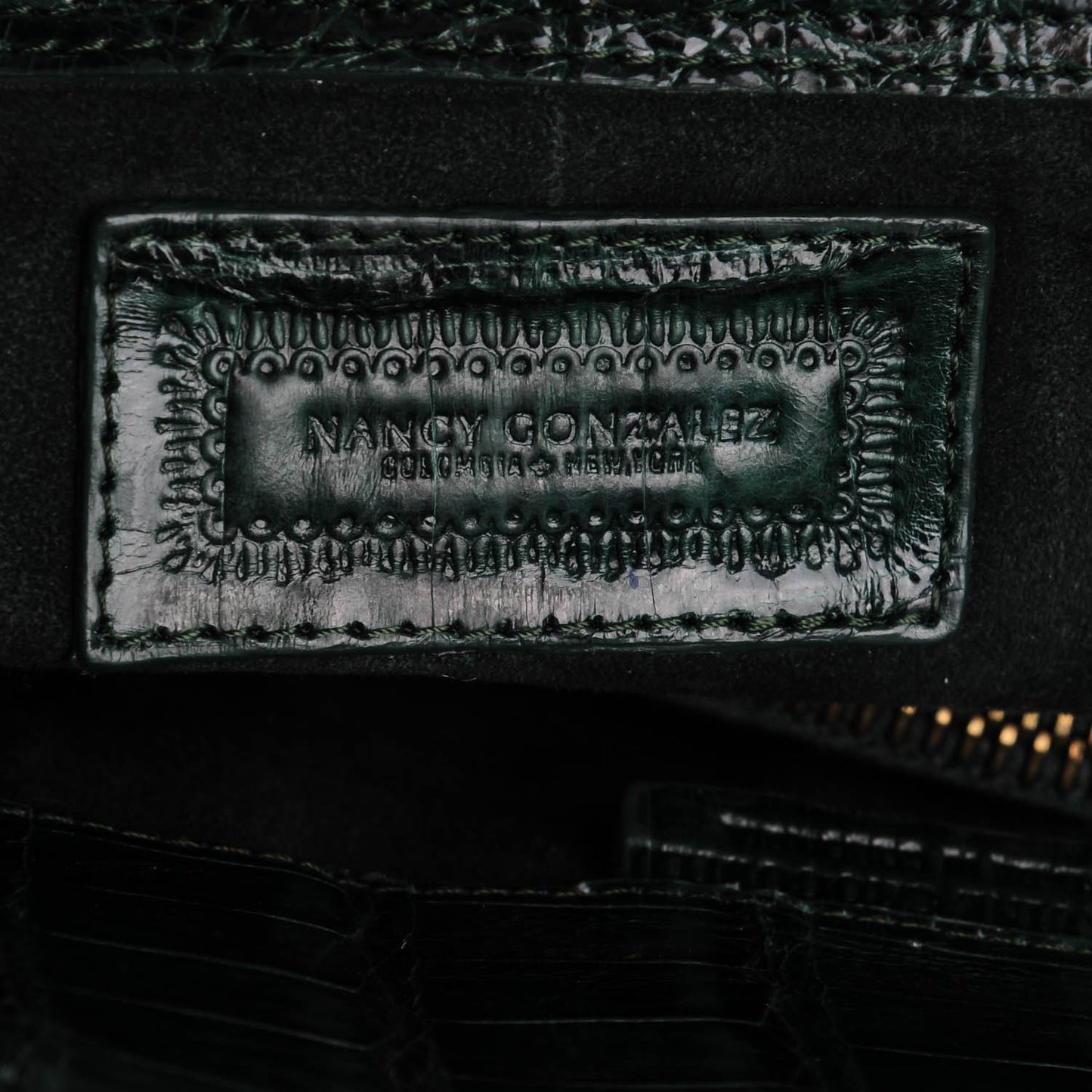 Crocodile Large Studded Tote Green