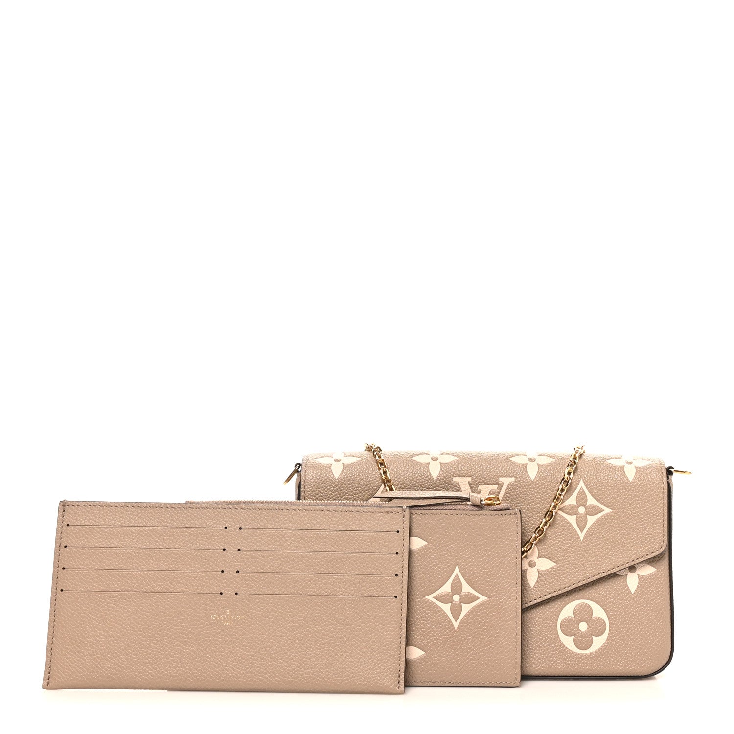 Louis Vuitton Empreinte Monogram Giant Felicie Pochette Tourterelle Creme 3 of 11