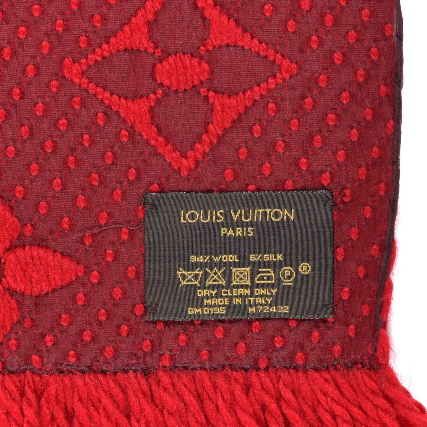Wool Silk Logomania Scarf Rubis