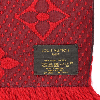 Louis Vuitton Wool Silk Logomania Scarf Rubis 8 of 8